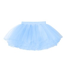 UK Kids Girls Elastic Waistband Tutu Skirt Mesh Princess 4 Layer Skirt Dancewear
