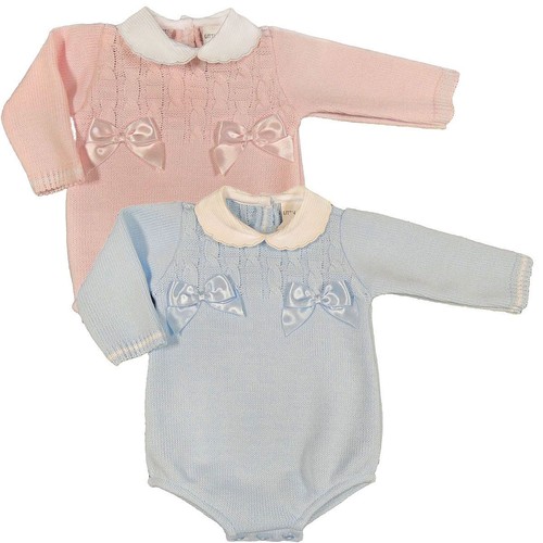 Baby romper knitted bows - bows, boy