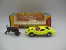 Corgi toys 342 Whizzwheels Lamborghini P400 GT Miura & Fighting Bull Mint