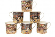 Set of 6 Fine China Farmyard