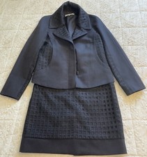Designer Wool & Silk Skirt Suit Luca Luca Italian Luxury Women’s Size IT40