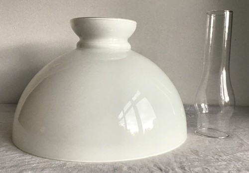Large 35cm milk glass - oil, lamp