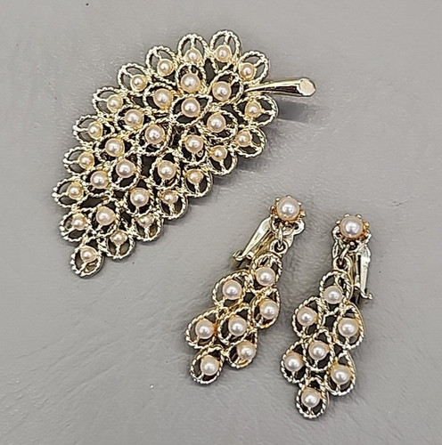 Leaf clip earrings brooch - on,