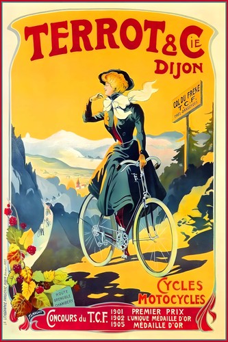 Vintage terrot cycles poster - poster,
