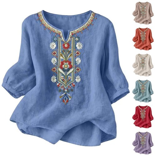 Women summer neck linen - women's,