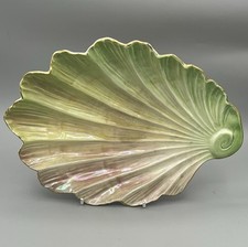 Royal Winton Shell Bowl Green Pink Lustre Glaze 1930s