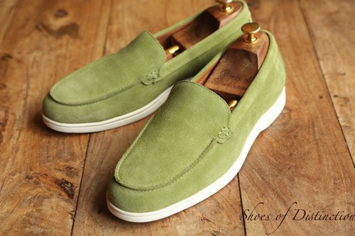 Barker green suede loafers - green,