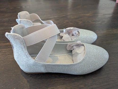 Girls silver flats - silver, first