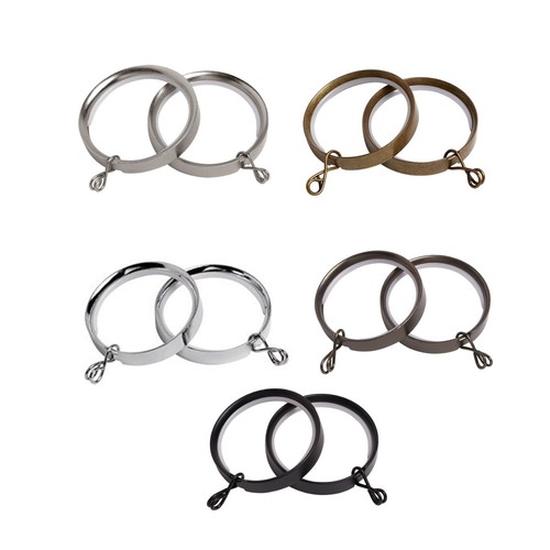 Flat lined curtain rings - lined,