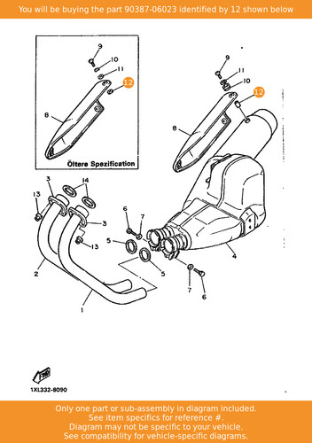 Yamaha collar 90387 06023 oem - collar,, 90387-06023