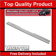 FITS MERCEDES VITO VIANO W639 11-14 REAR BUMPER PROTECTOR COVER STAINLESS STEEL 