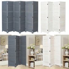 3/4/6 Panels Wooden Slat Privacy Screen Folding Room Divider Partition Furniture