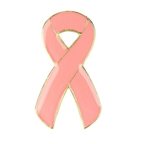 Pink ribbon badge pin - pin, breast