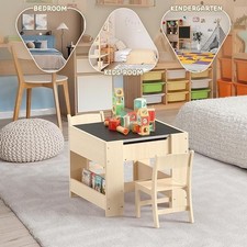 4-in-1 Kids Desk with 2 Chairs
