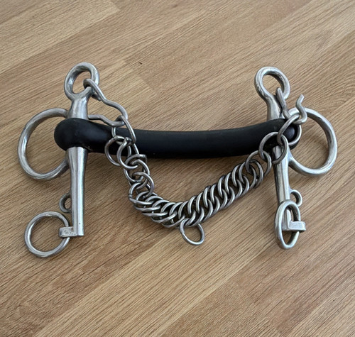 Rubber pelham bit with - rubber,