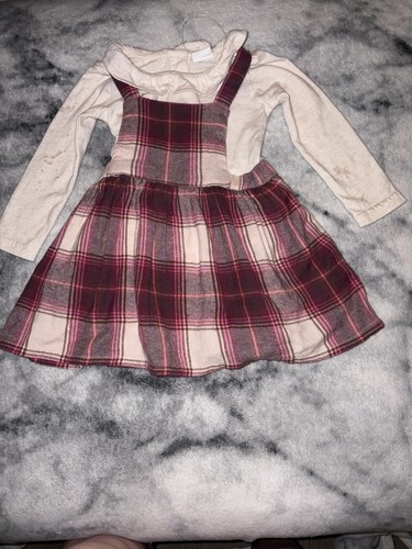 Girls burgundy tartan pinafore - girls,