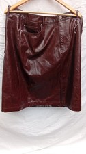 M&S Women’s Faux Leather Skirt – Size 20 | Burgundy Knee-Length Skirt