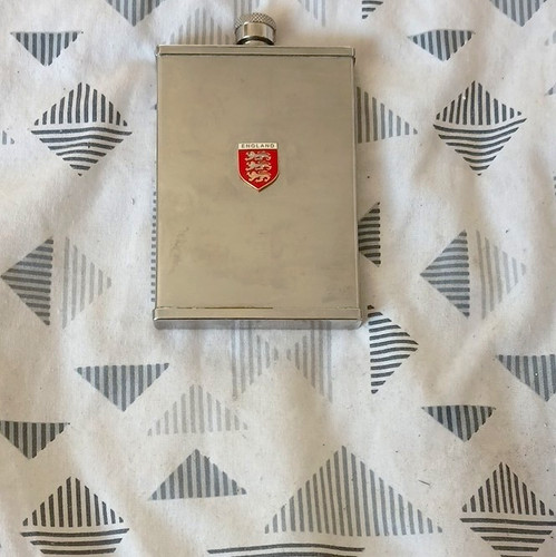 Silver metal hip flask - metal,