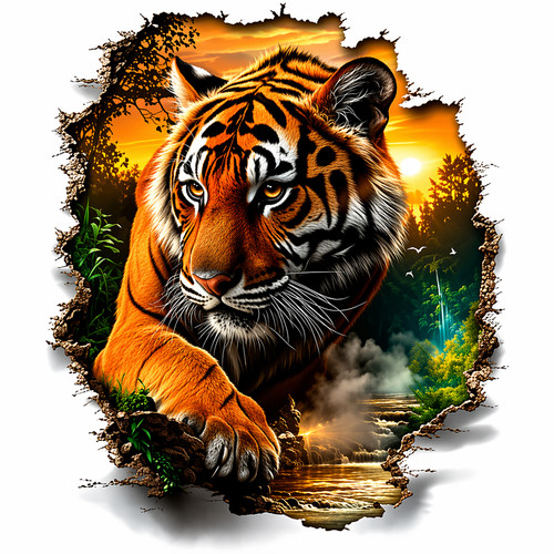 Tiger clothes dtf heat - clothes,