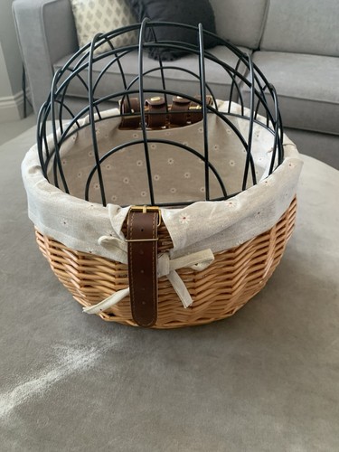 Wicker bicycle pet carrier - wicker,