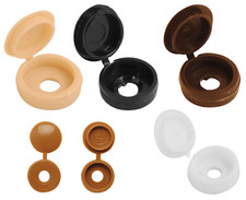 Hinged Screw Cover Cap Various Colours Cabinet Cupboard for up to No.8 Screw