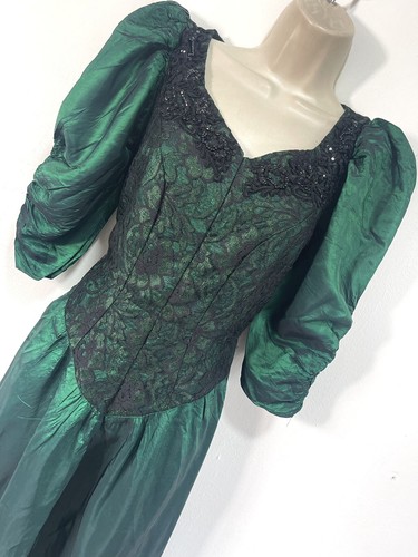Green dress taffeta prom - green,