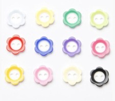 Coloured Daisy Rim Flat 2 Hole