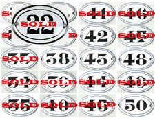 Old vintage small oval enamel French house number door gate plate 38 42 43 48 50