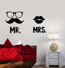 Vinyl Wall Decal Lips Mustache