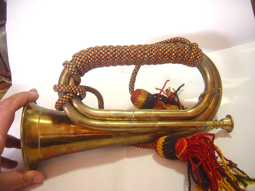Vintage brass bugle with - vintage,
