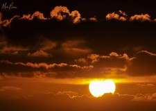 Wall Art Sunset through clouds. Sagres, Faro, Portugal A3 Print 