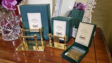 vintage capel brass letter rack . paperclip holder 