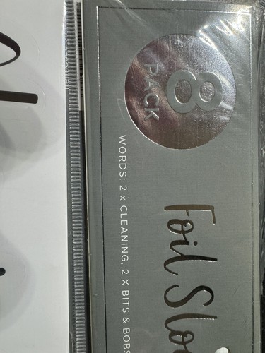 Silver tone foil - foil, slogan