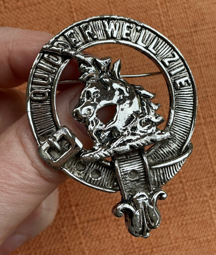 Scottish clan plaid - plaid, brooch