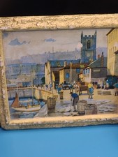 Anne Croft, Quay Side, St. Ives Vintage Postcard Pictures Framed 