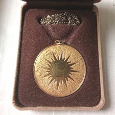 Vintage 24k Gold On 925 Silver, Midnight Sun Pendant, Original Certificate Boxed