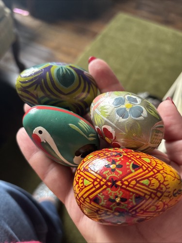 Four vintage hand painted - four,