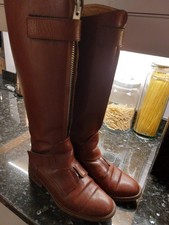 Hobbs Brown Polo Style Boots Size 4