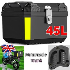 45L Motorcycle Rear Top Box Luggage Top Tail Carrier Case with Reflective UK