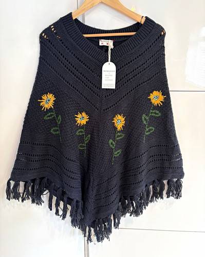 Monsoon pia emb poncho - emb, one