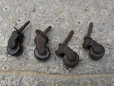 Vintage Small 2 Metal 2 Ceramic Castors