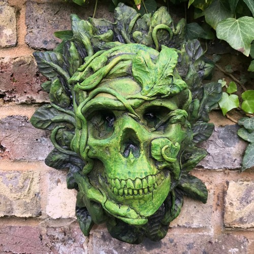 Large skull green man wall
