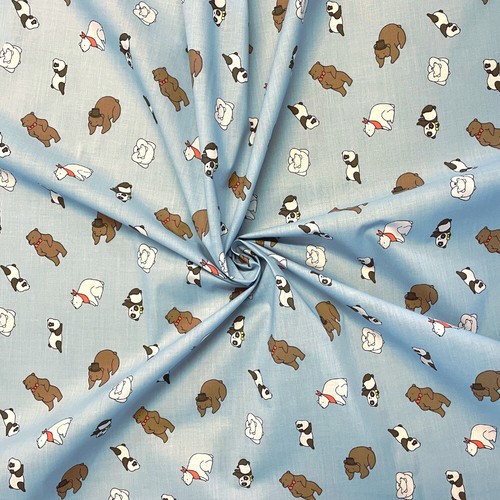 Polycotton fabric cute - fabric, bears
