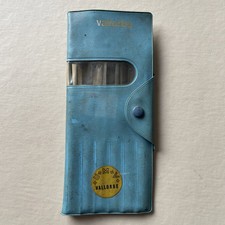 Vintage set of  12 used Vallorbe  Swiss Needle Files in original case 