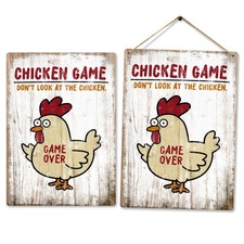 Metal Wall Sign -Chicken Game