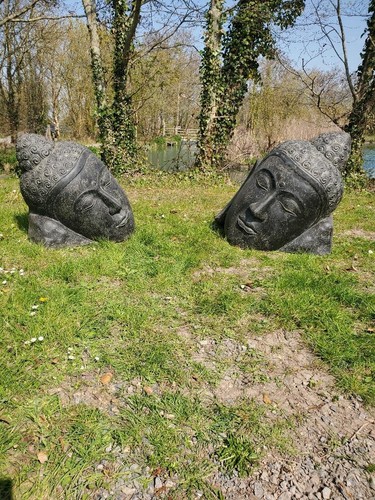 Buddha head pair - head, x