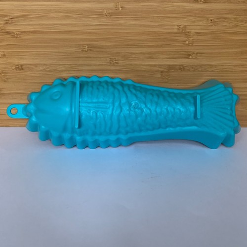 Vintage fish shaped blue jelly - vintage,