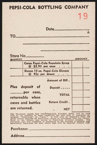Vintage receipt pepsi - vintage,