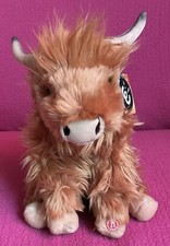 Living Nature Mooing Sound Highland Cow Coo Ginger Soft Plush Toy 10” Tag Video