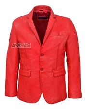 Mens Leather BLAZER RED